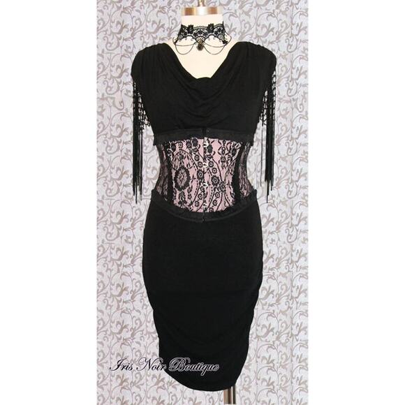 S-Twelve Maker (made in the US) Dresses & Skirts - 'Queen of Spades' Gothic Diva Tassel Sleeve Black Sweater Dress M